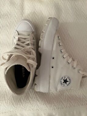 Converse High Top Platform Sneakers Off-White